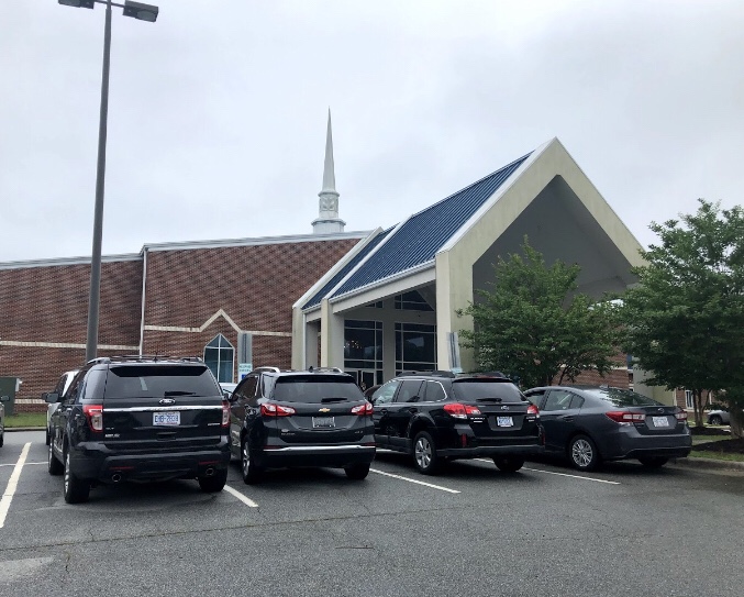 Outside the Sharpe Road Church of Christ in Greensboro NC